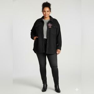 Ava‎ & Viv Black Utility Jacket New 4X